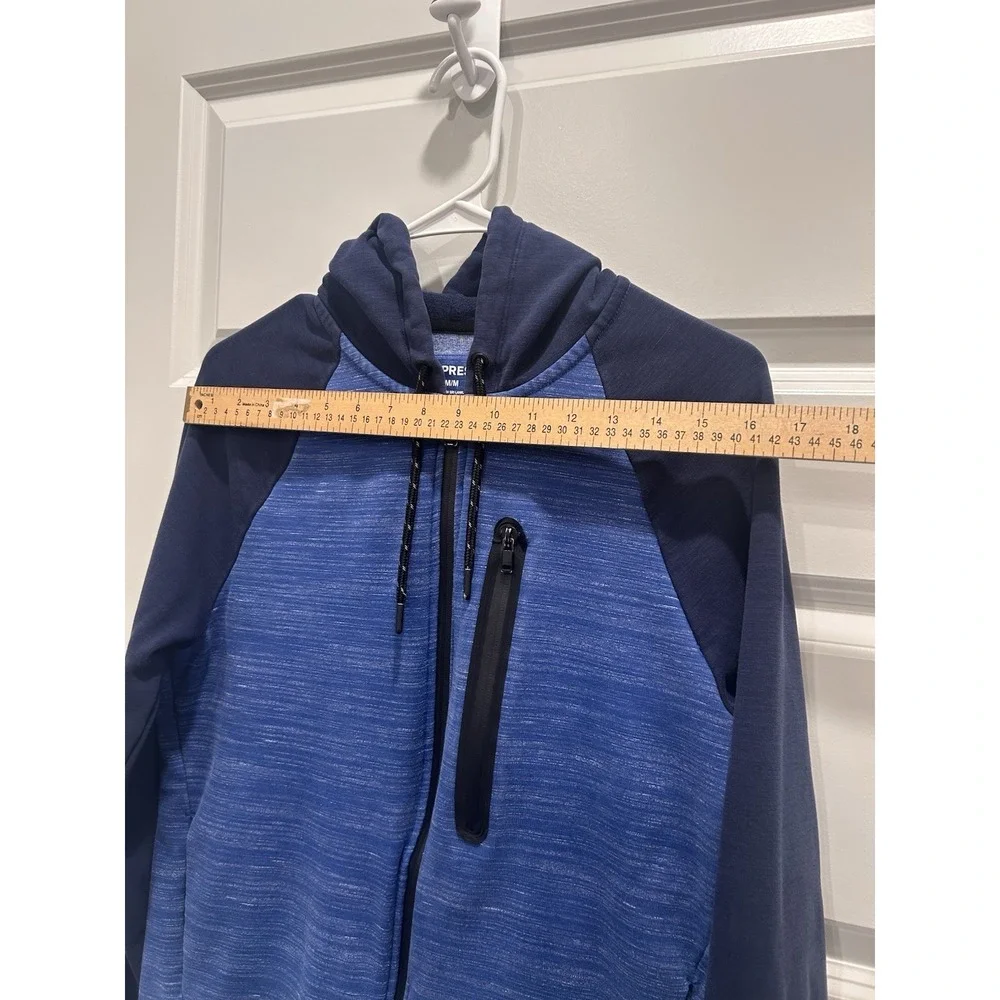 Express Athletic Zip Up Hoodie Blue Men's Size Medium